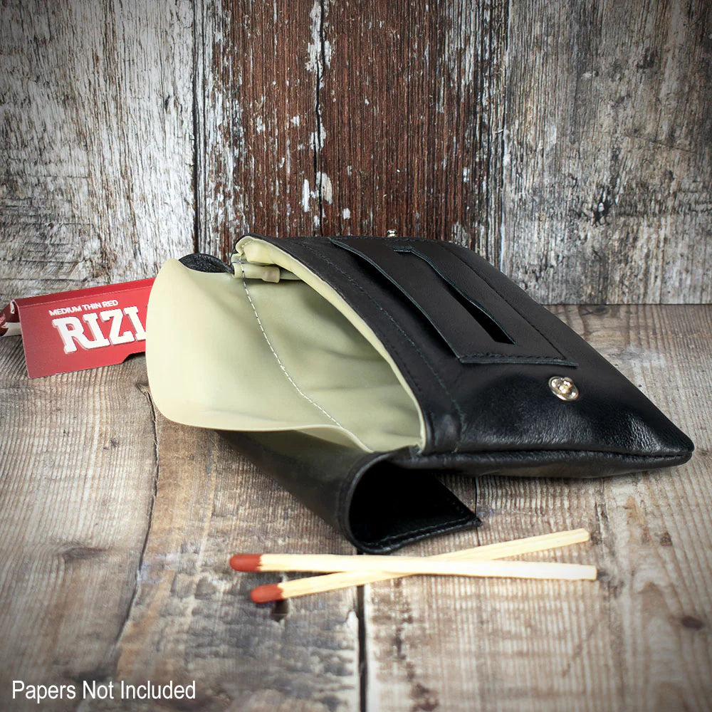 Falcon Black Leather Handrolling Pouch 685B
