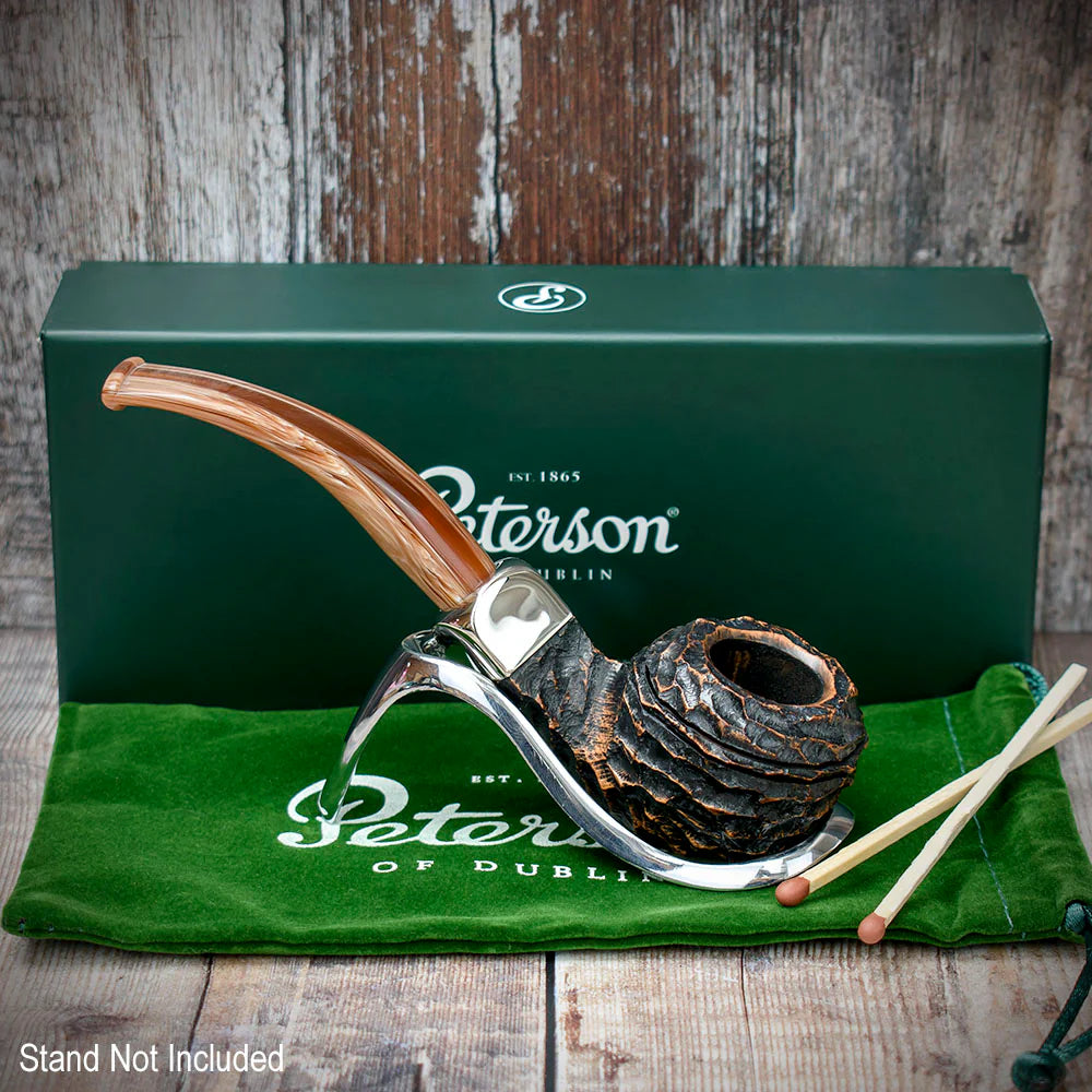 Peterson of Dublin Derry Rusticated Briar Smoking Pipe - Shape 80s - 9mm