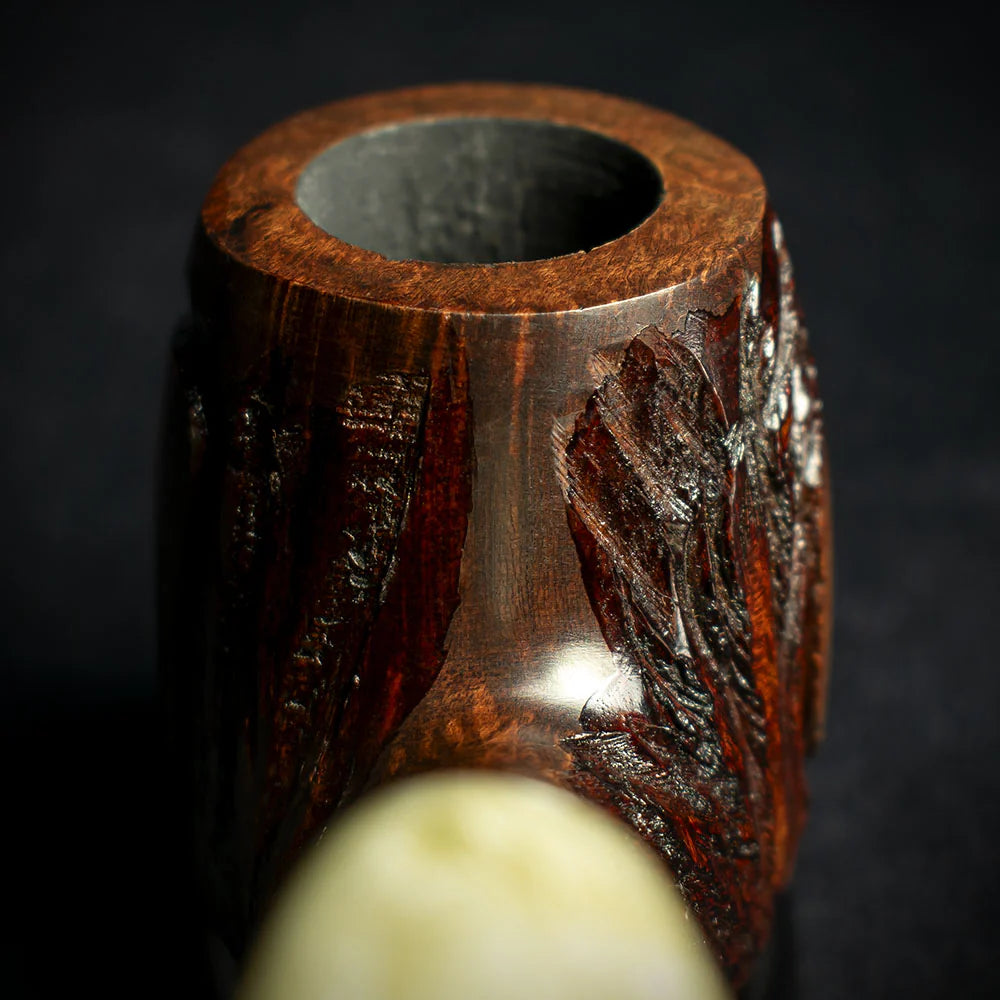 Jean Claude 9mm Filter Dark Rustic Briar Smoking Pipe - Shape 50