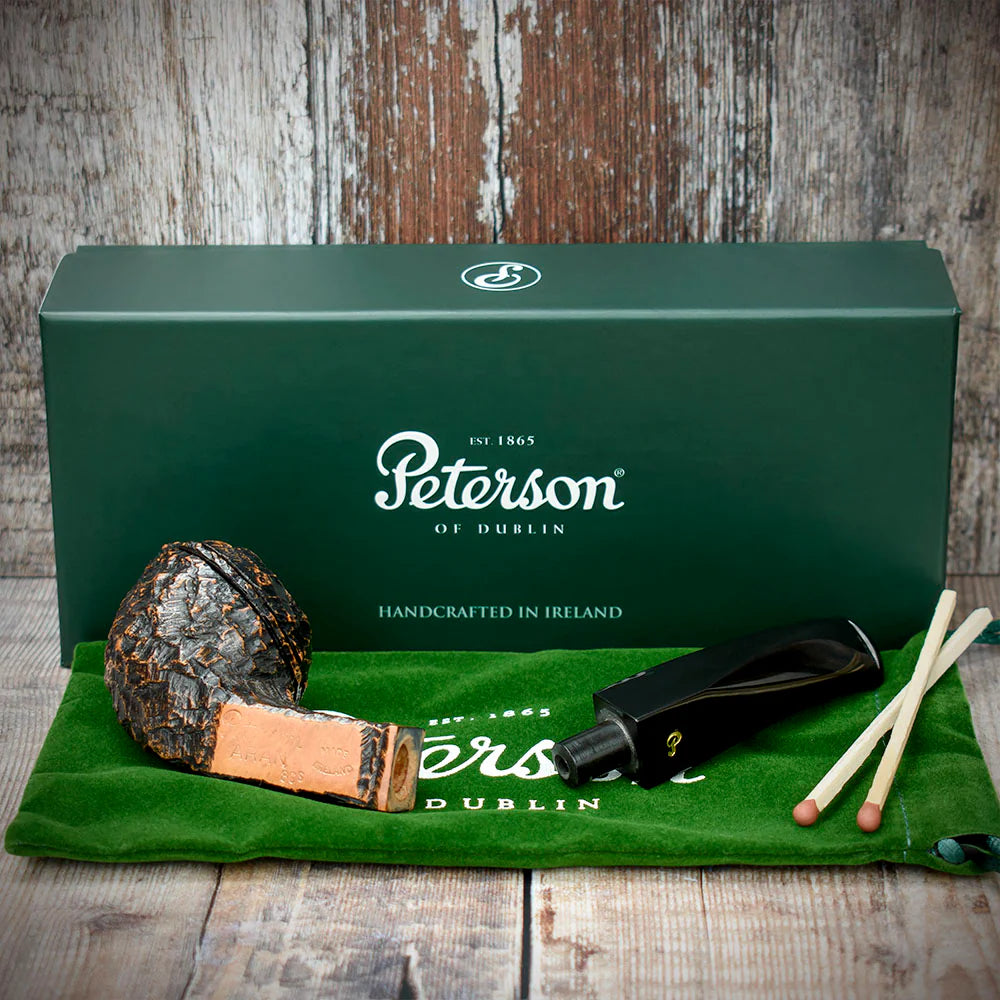 Peterson of Dublin Aran Rusticated Briar Smoking Pipe - Shape No.80s