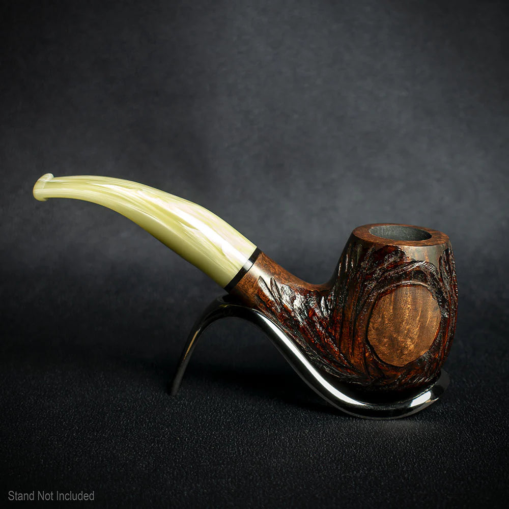 Jean Claude 9mm Filter Dark Rustic Briar Smoking Pipe - Shape 50
