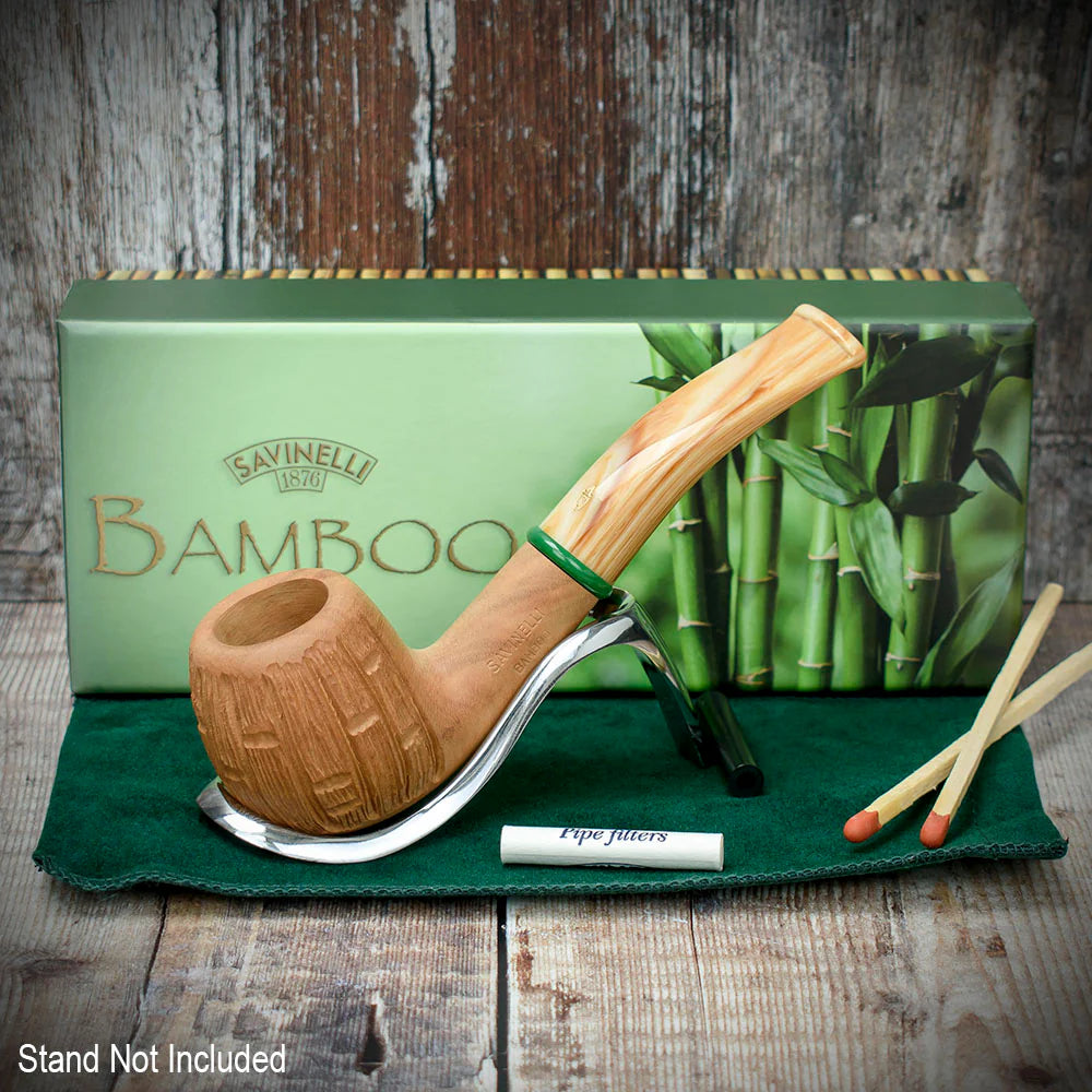 Savinelli Bamboo Rusticated Natural 626 - 6mm Briar Pipe