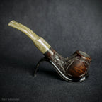 Jean Claude 9mm Filter Dark Rustic  Briar Smoking Pipe - Shape 06