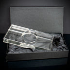 Rectangular Crystal Cigar Ashtray - 2 Cigar Rests