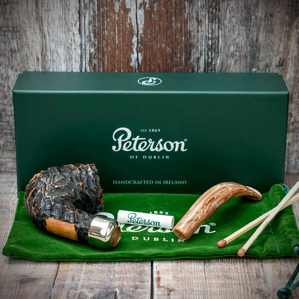 Peterson of Dublin Derry Rusticated Briar Smoking Pipe - Shape 69 - 9mm
