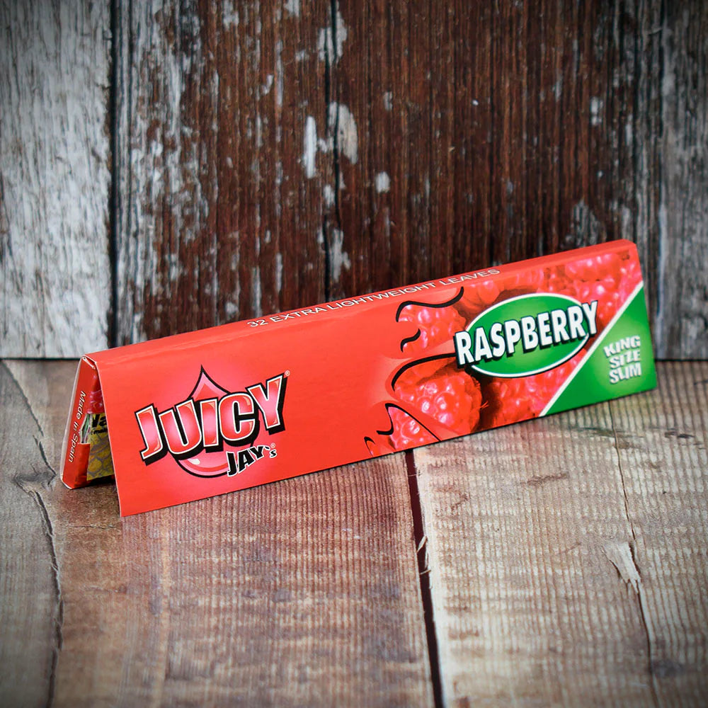 Juicy Jay's King Size Slim Rolling Papers - Raspberry
