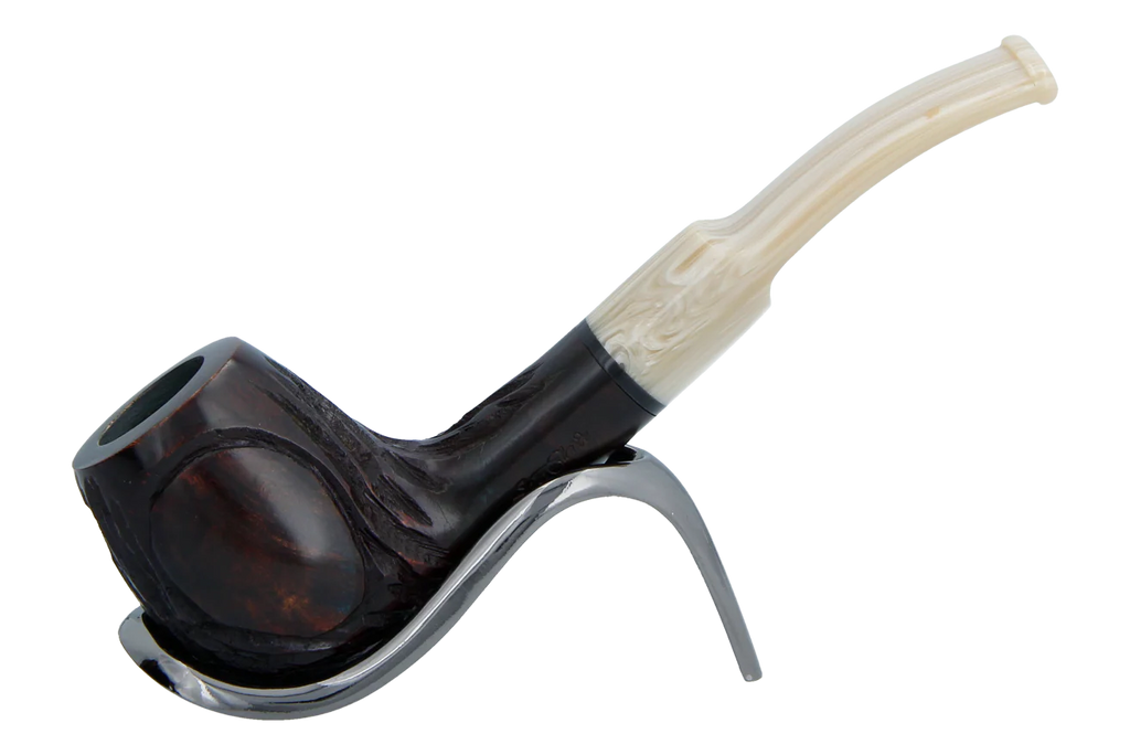 Jean Claude 9mm Filter Dark Rustic  Briar Smoking Pipe - Shape 06