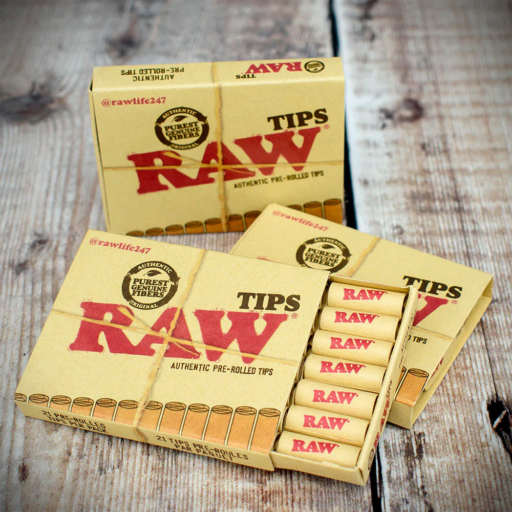 RAW Natural Pre-Rolled Filter Tips - Bundle of 3
