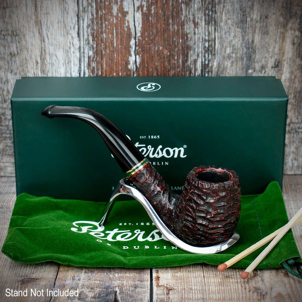 Peterson of Dublin Emerald Rusticated Briar Smoking Pipe - Shape 69 - 9mm