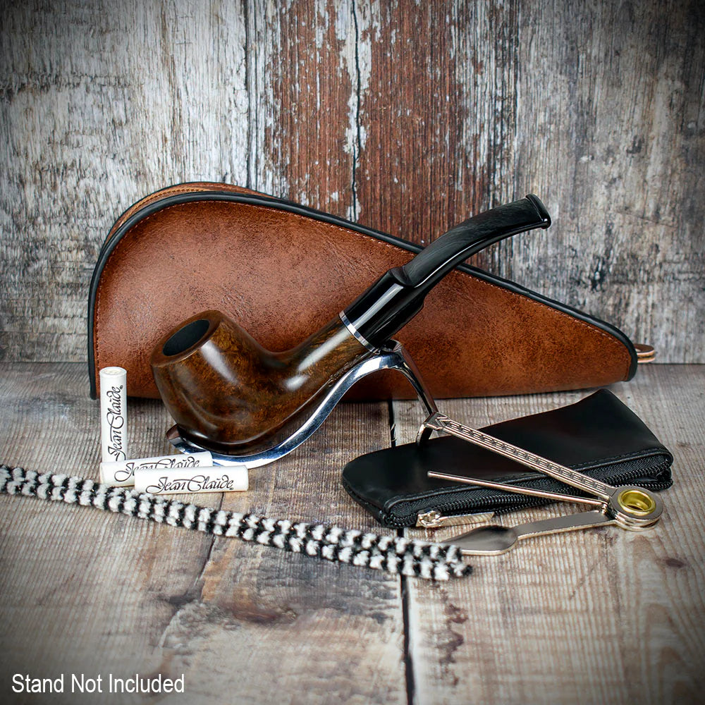 Smoke-King Pipe Smoker's Starter Kit - Half-Bent Briar Pipe