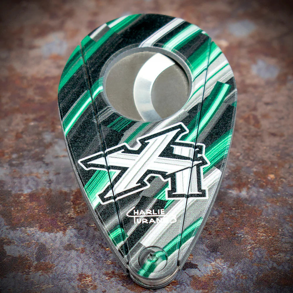 Xikar Xi-2 Nightlife Green 201NLG Double Blade Guillotine Cigar Cutter