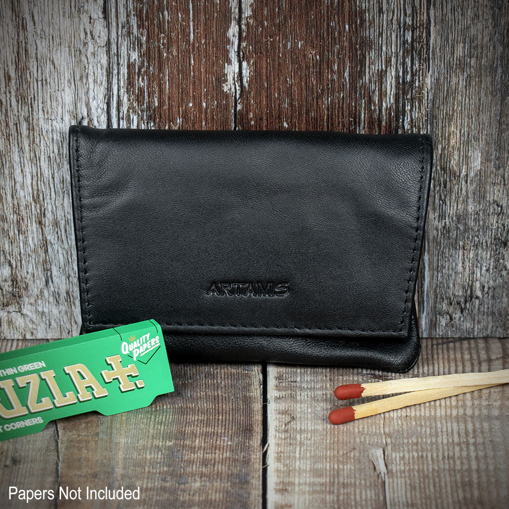 Sarome Leather Handrolling Pouch - Black PO29