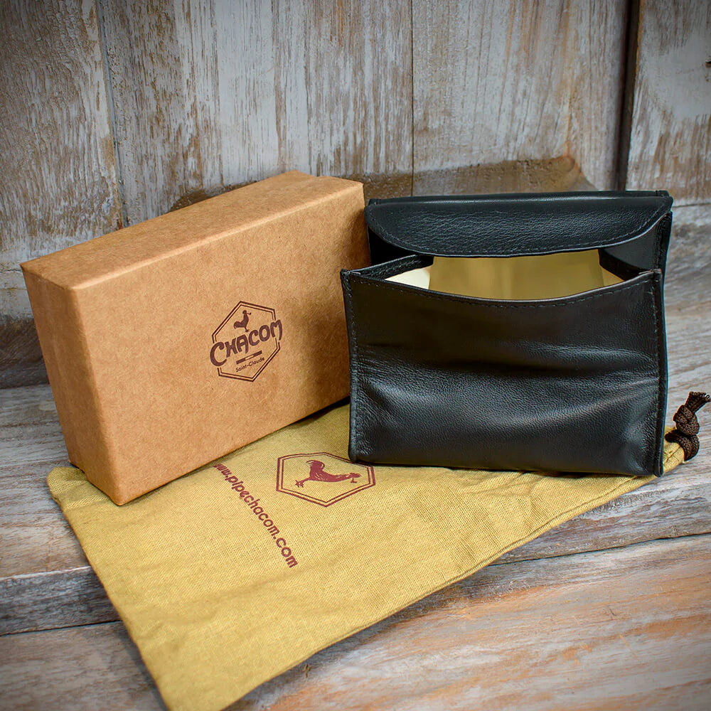 Chacom Pipe Tobacco Box Pouch Black Leather (CC020 N)