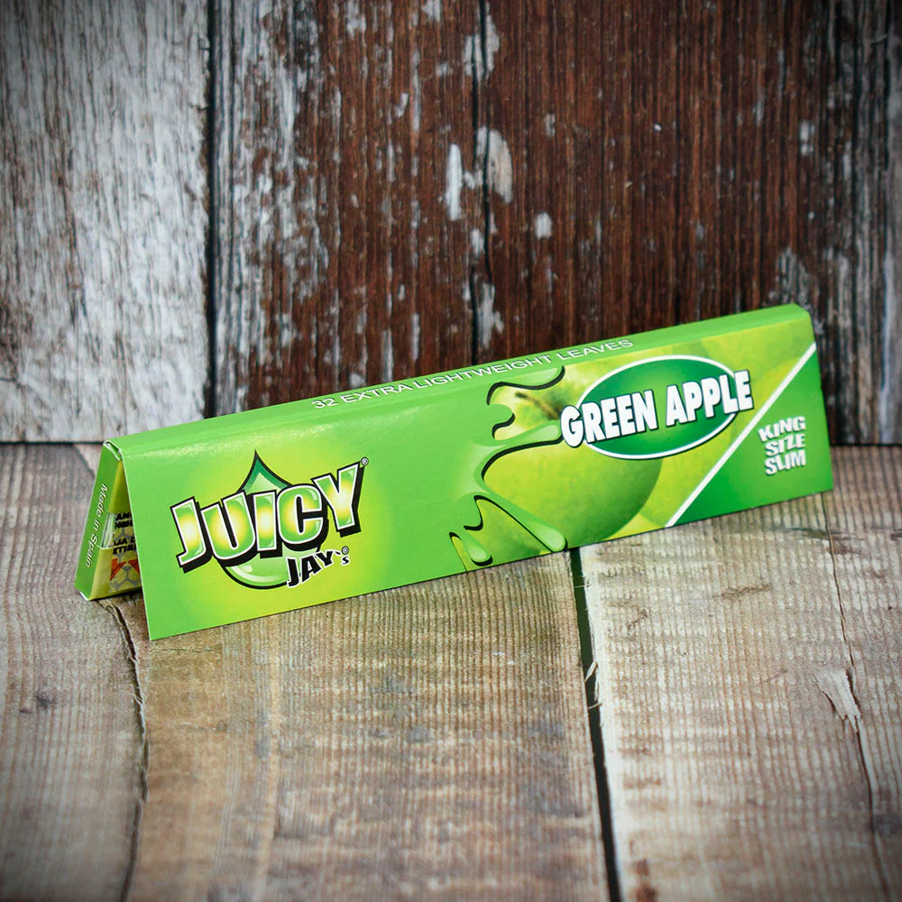 Juicy Jay's King Size Slim Rolling Papers - Green Apple