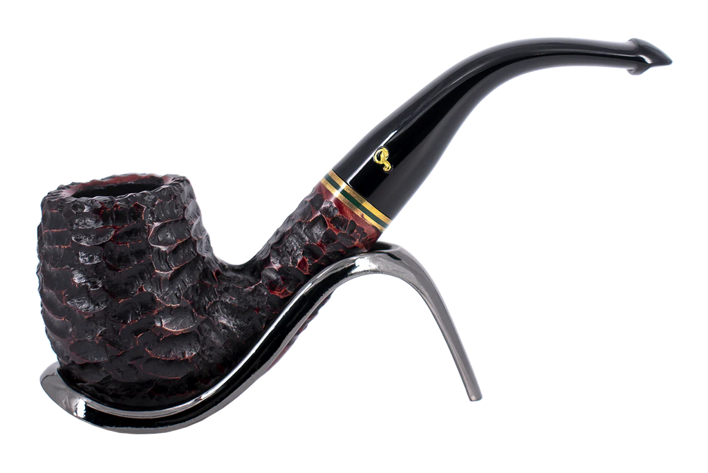 Peterson of Dublin Emerald Rusticated Briar Smoking Pipe - Shape 69 - 9mm