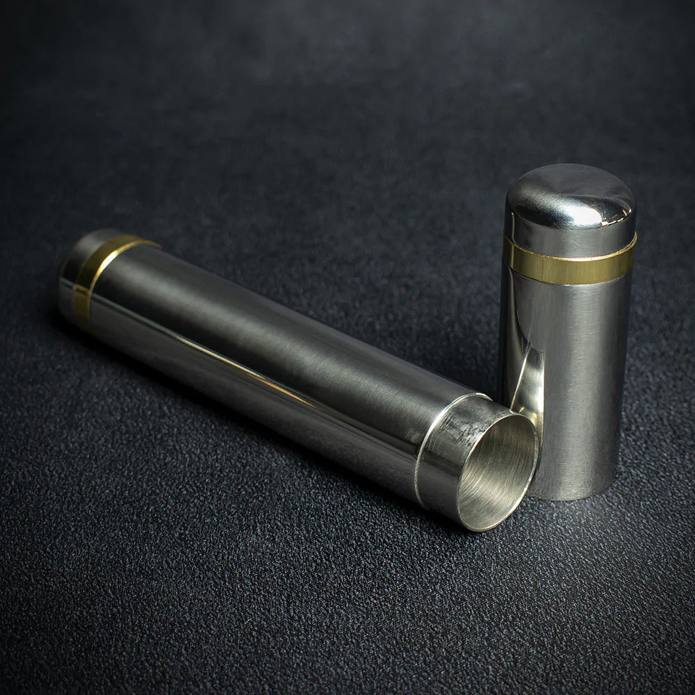 Single Cigar Tube  - Polished Chrome Finish