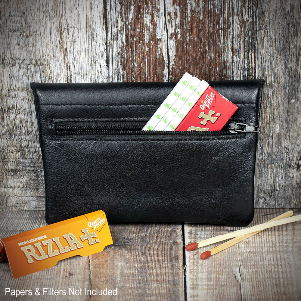 Falcon Black Leather  Handrolling Pouch 546