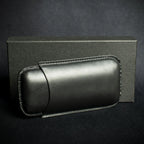 Artamis Black Leather Cigar Case - 2 Robustos
