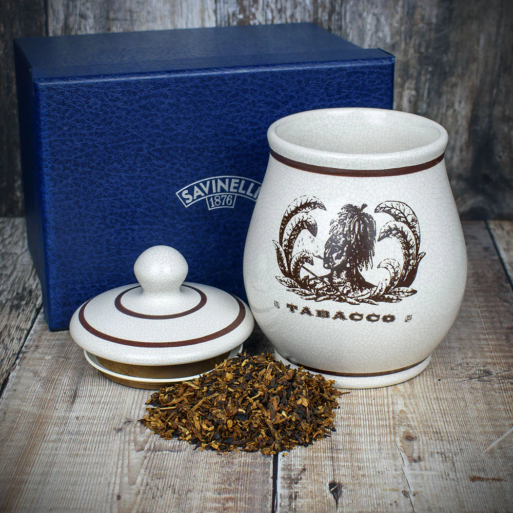 Savinelli Antico Ceramic Pipe Tobacco Jar - Indian