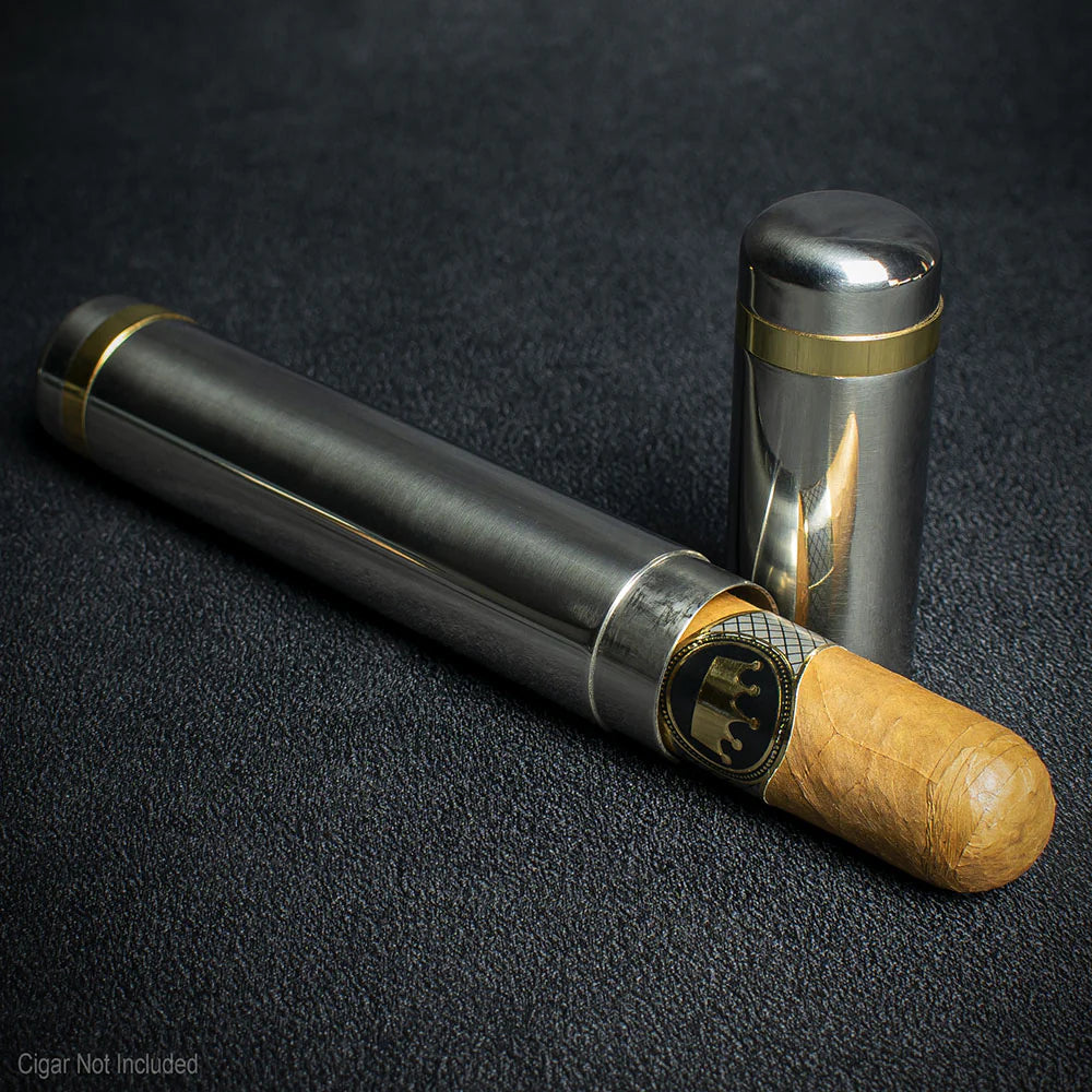 Single Cigar Tube  - Polished Chrome Finish