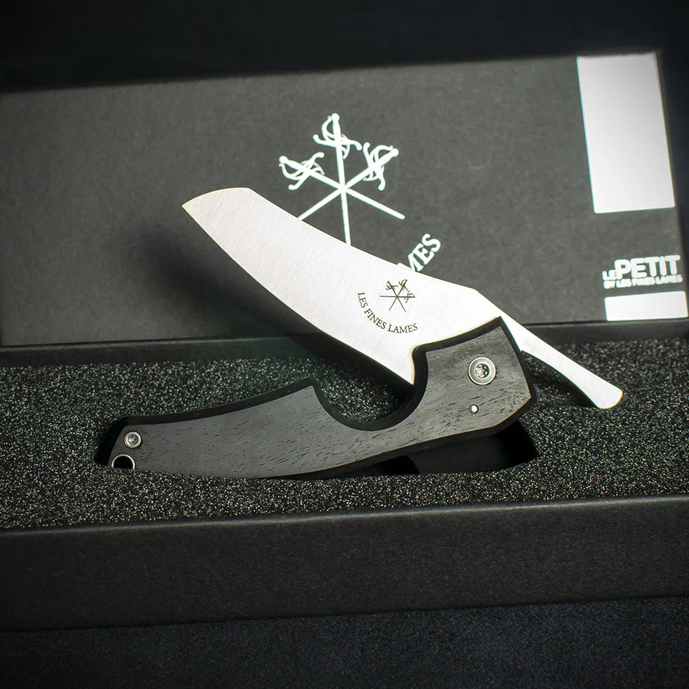 Les Fines Lames Le Petit Cigar Cutter & Knife - Classic Macassar Ebony