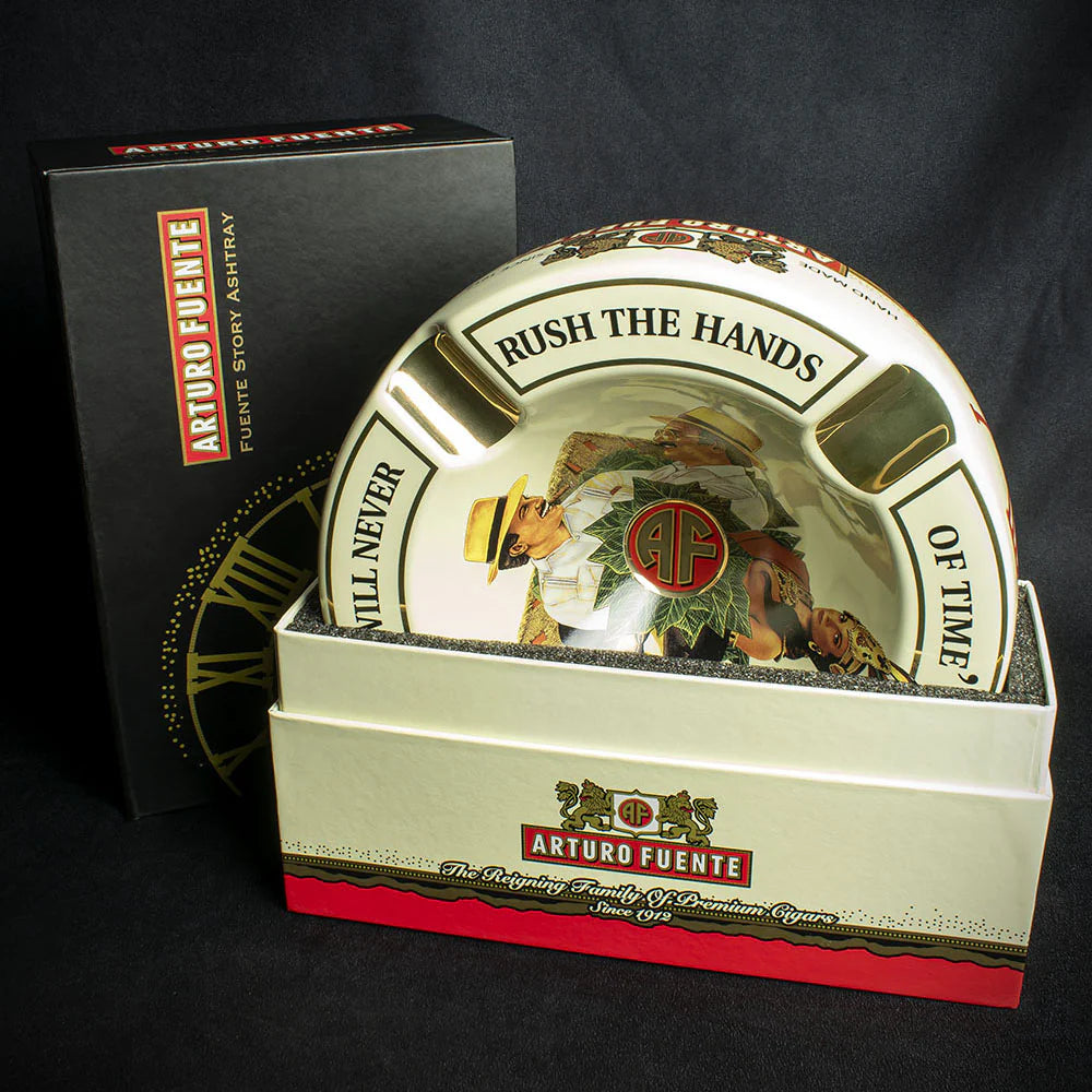 Arturo Fuente Hands of Time Ashtray - Cream + Short Story Cigar