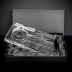 Rectangular Crystal Cigar Ashtray - Single Cigar Rest