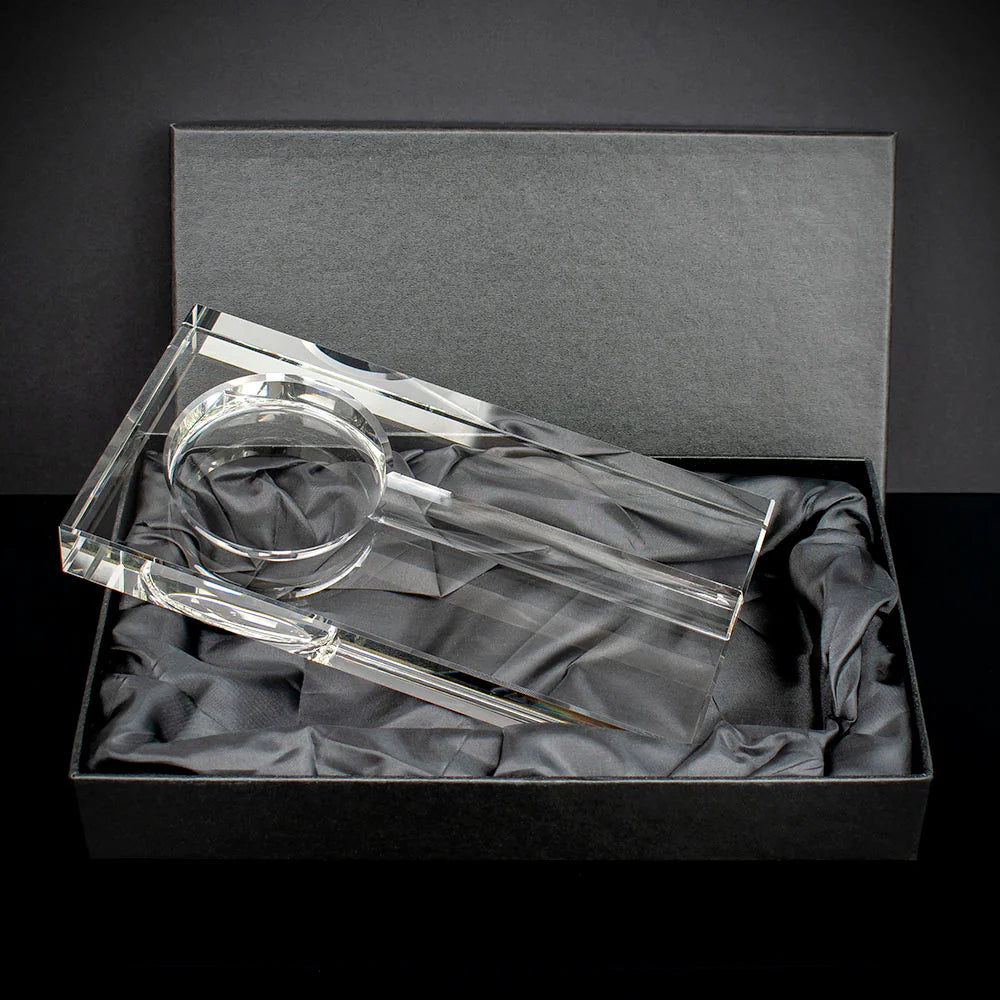 Rectangular Crystal Cigar Ashtray - Single Cigar Rest