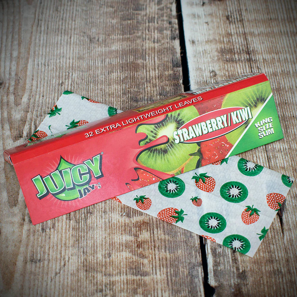Juicy Jay's King Size Slim Rolling Papers - Strawberry Kiwi