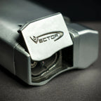 Vector VMotion Twin Jet Flame Lighter With Punch Cutter - Matte Chrome
