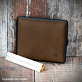 Kingsize Cigarette Case Vom Hofe Dark Brown Suede Leather