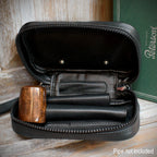 Peterson Two Pipe Combination Pouch - Zipped Black (POU-133)