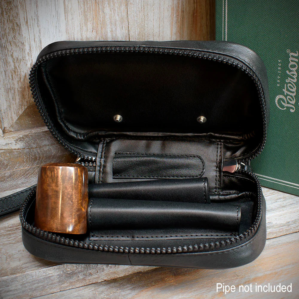 Peterson Two Pipe Combination Pouch - Zipped Black (POU-133)