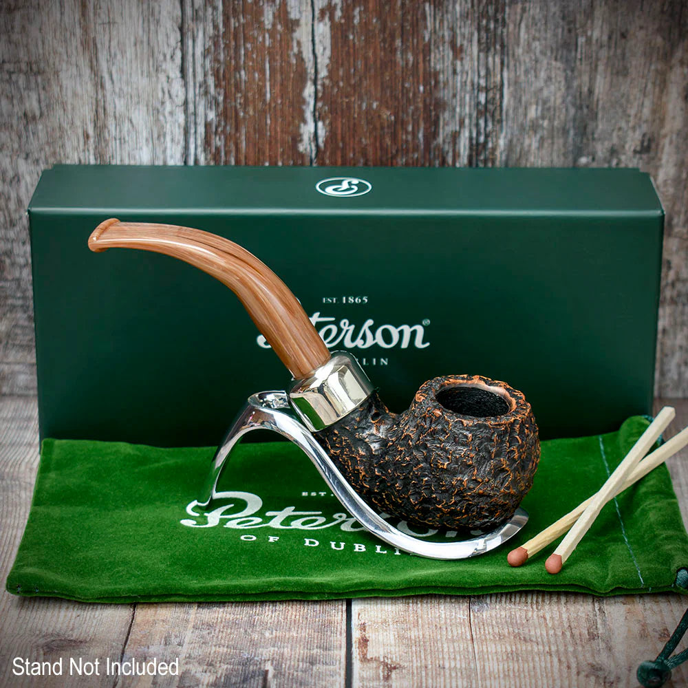 Peterson of Dublin Derry Rusticated Briar Smoking Pipe - Shape 03 - 9mm