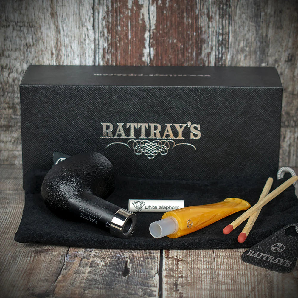 Rattrays Samhain Sandblast Yellow Briar Smoking Pipe - Shape 37