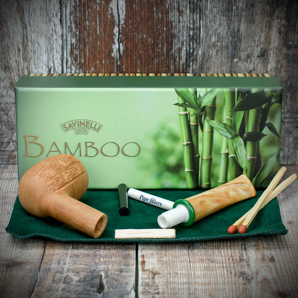 Savinelli Bamboo Rusticated Natural 106 - 6mm Briar Pipe