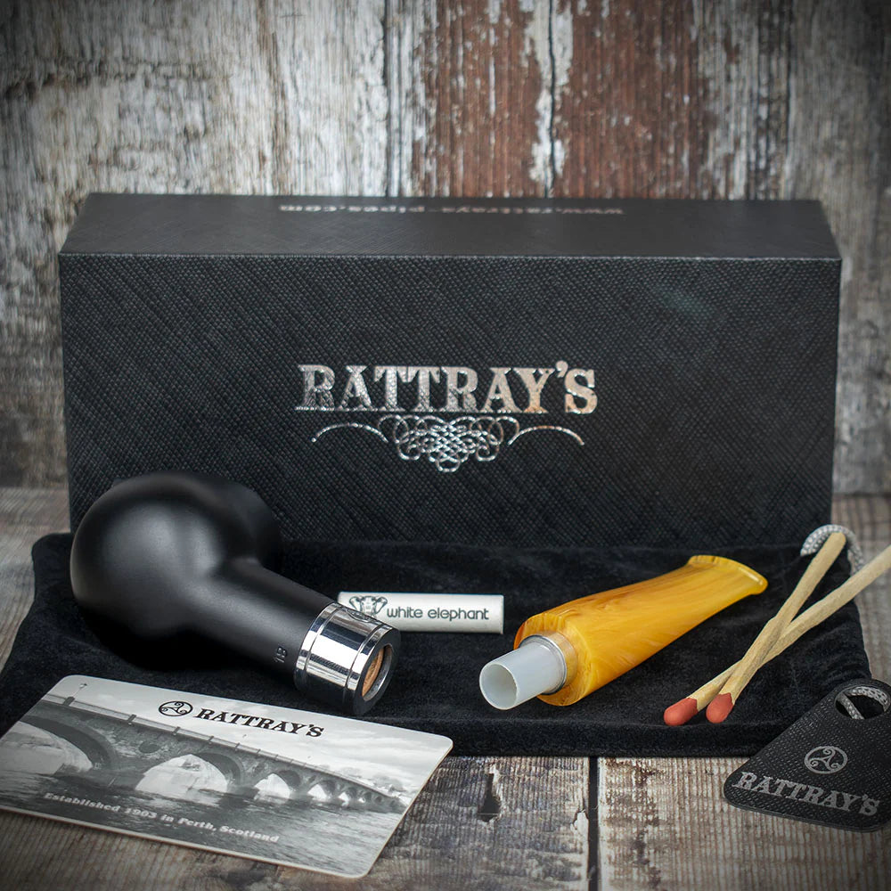 Rattrays Monarch Black 9mm Briar Smoking Pipe - Shape 18