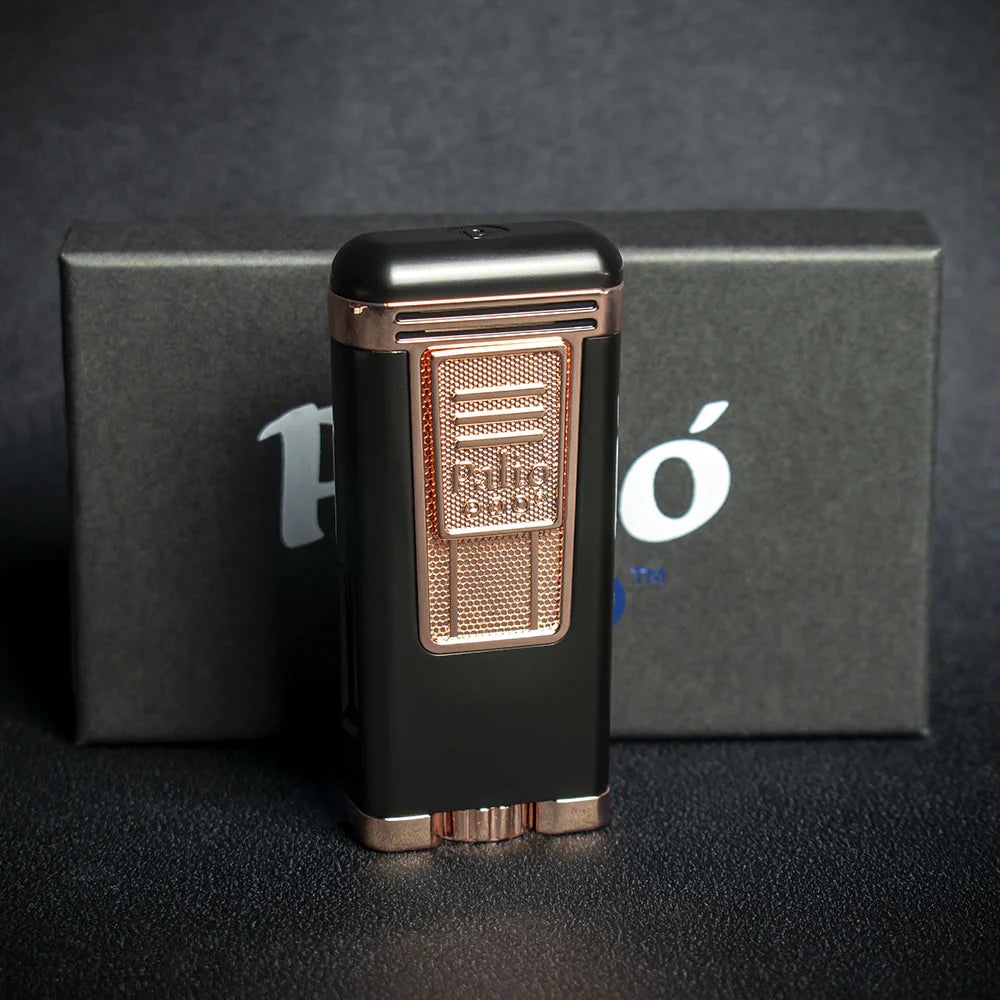 Palio Polaris Triple Flame Cigar Lighter - Black/Rose Gold