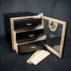 Smoke-King 3 Drawer Cigar Cabinet Humidor - Black & Acrylic - 40 -50 Cigars
