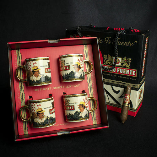 Arturo Fuente 4 Espresso Mug Set + Short Story Cigar