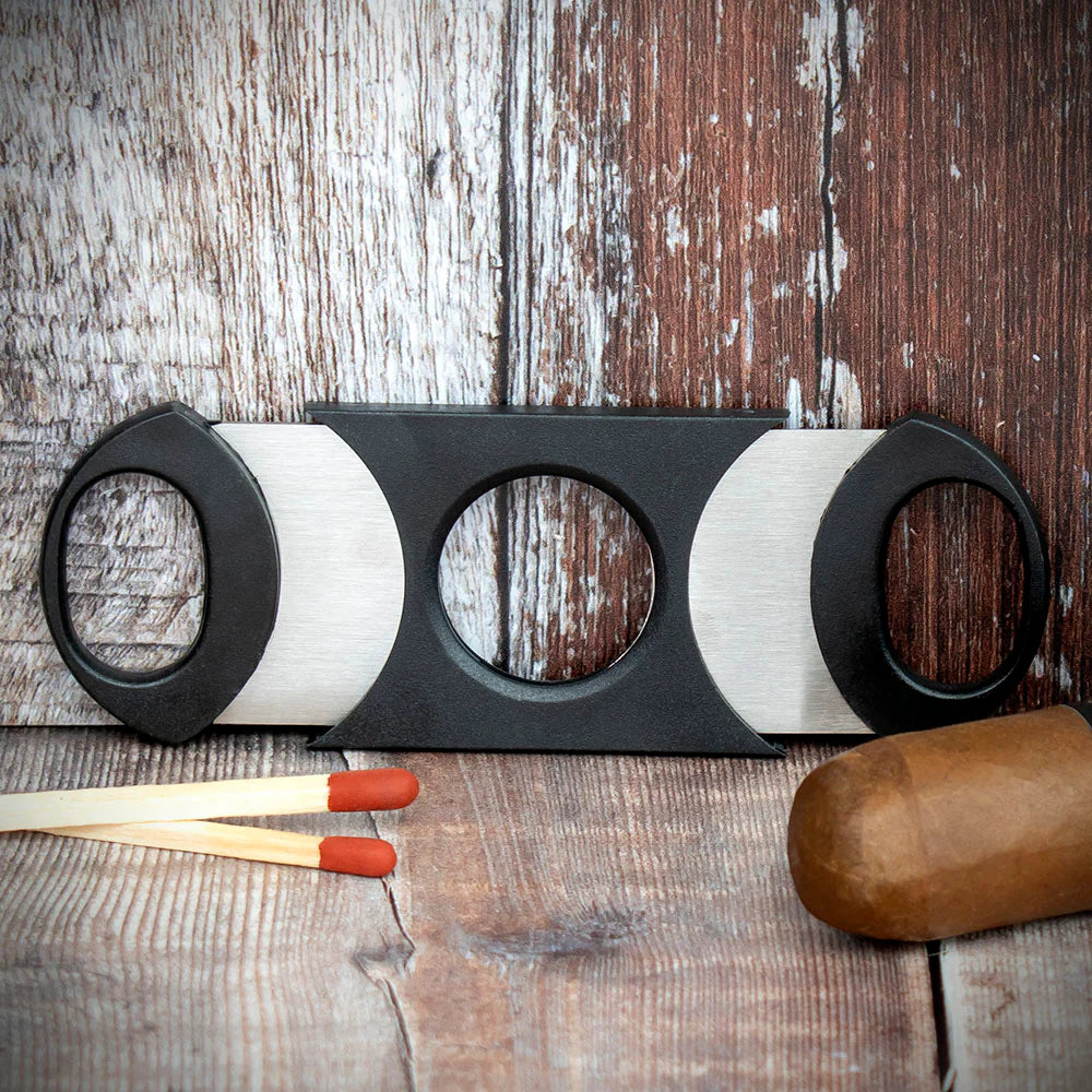 Plastic Large Guage Double Blade Guillotine Cigar Cutter