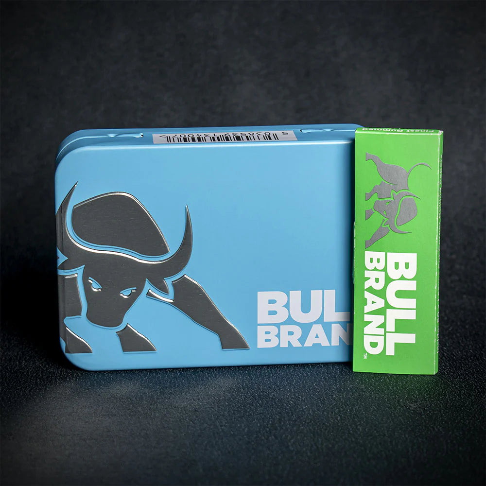Bull Brand Tobacco Tin with Papers - Blue