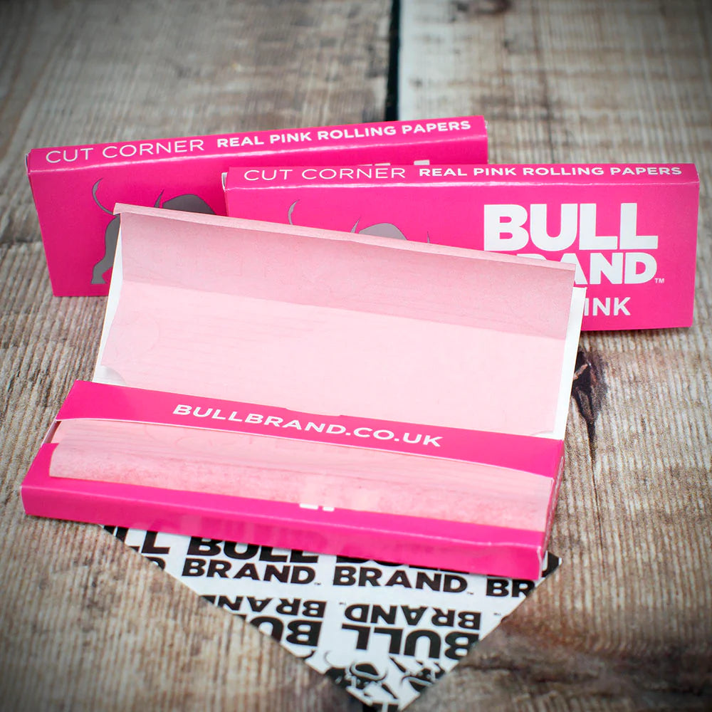 Bull Brand Pink Hemp Rolling Papers - Pack of 3