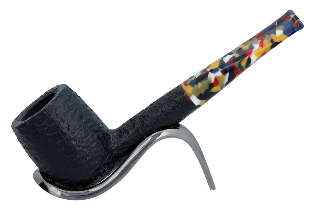 Savinelli Arlecchino Rusticated Black 111 - 6mm Briar Pipe
