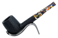 Savinelli Arlecchino Rusticated Black 111 - 6mm Briar Pipe