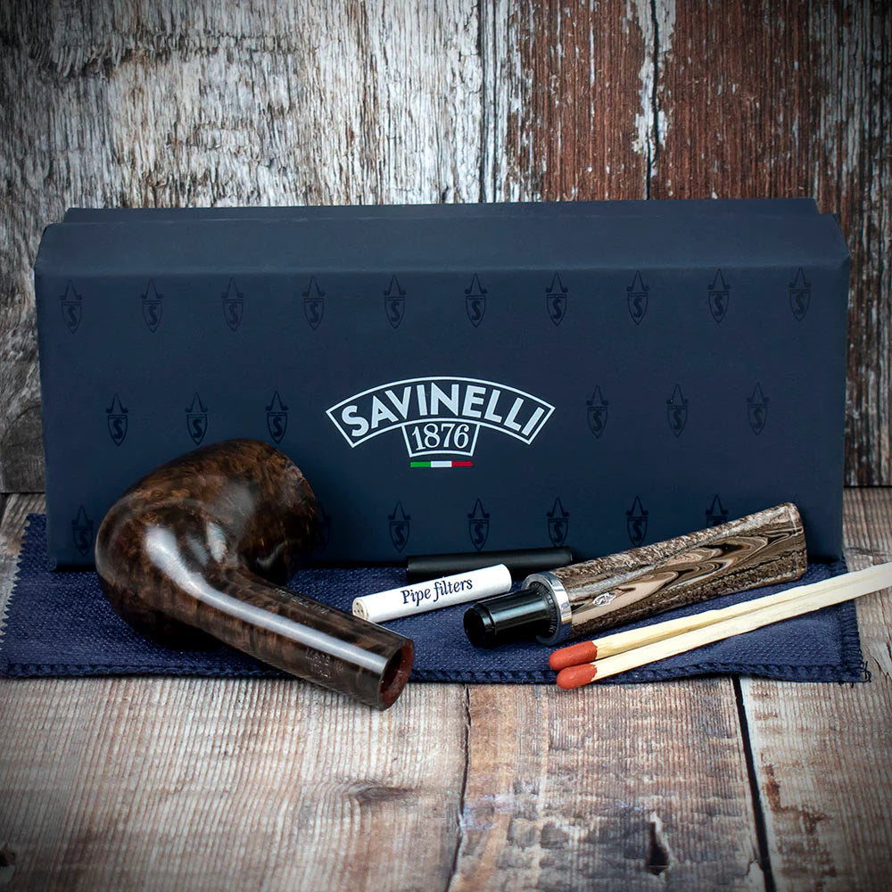 Savinelli Morellina Smooth Brown 128S - 6mm Briar Pipe