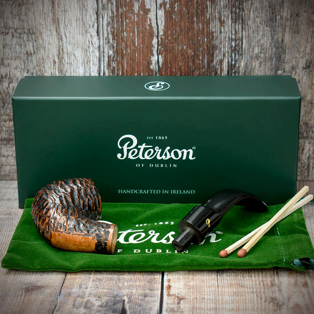 Peterson of Dublin Aran Rusticated Briar Smoking Pipe - Shape No.221