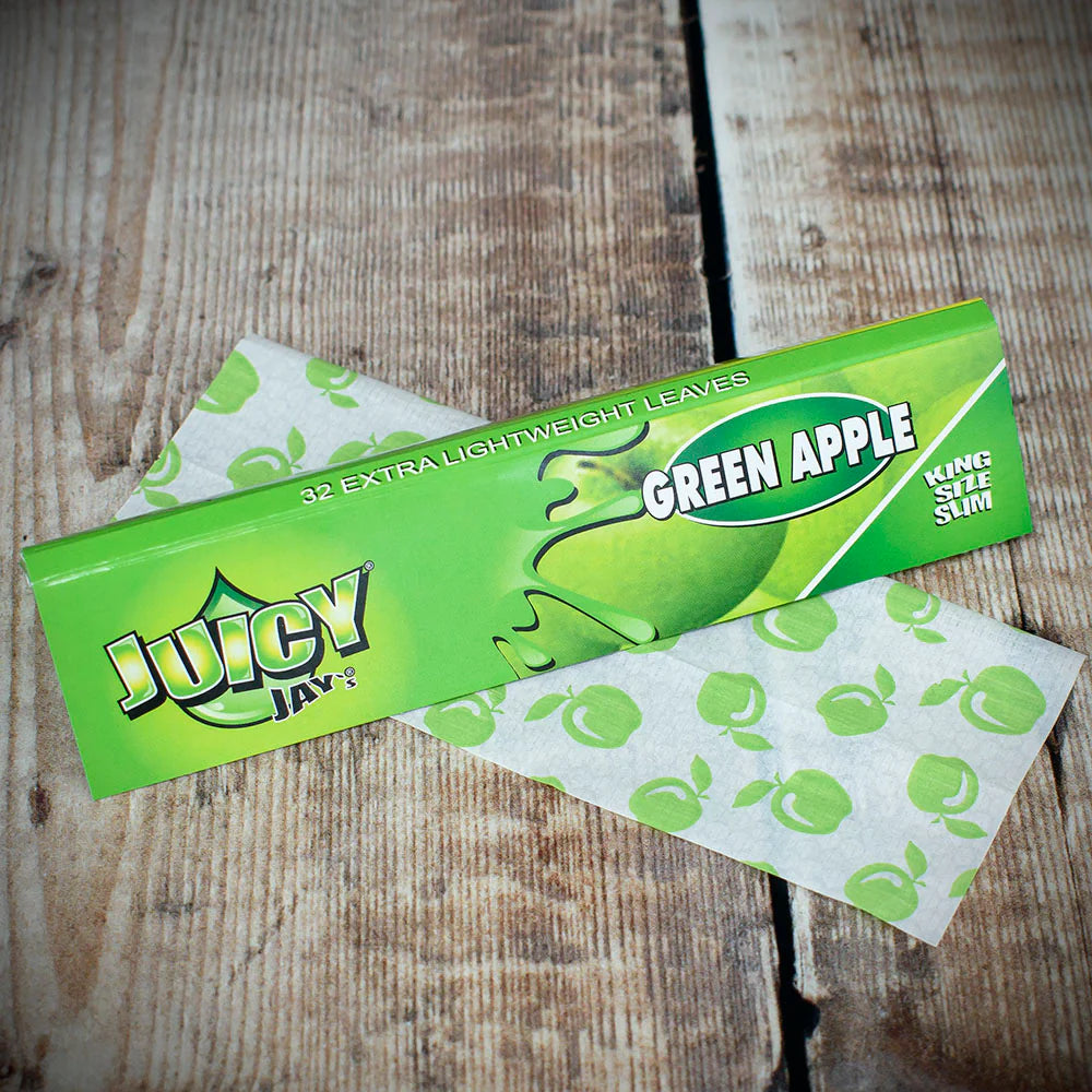 Juicy Jay's King Size Slim Rolling Papers - Green Apple