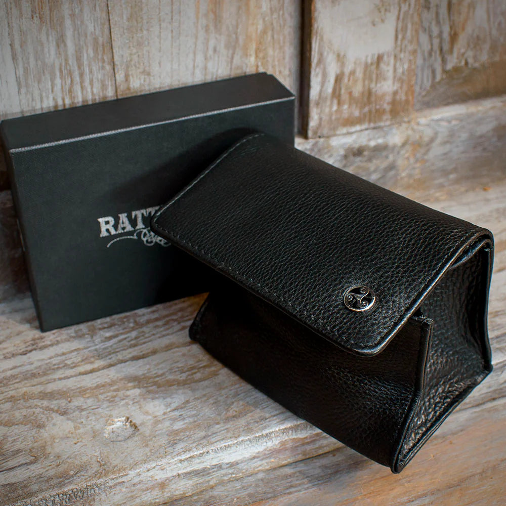 Rattray's Black Knight Leather Pipe Tobacco Pouch -  Small Stand Up 2