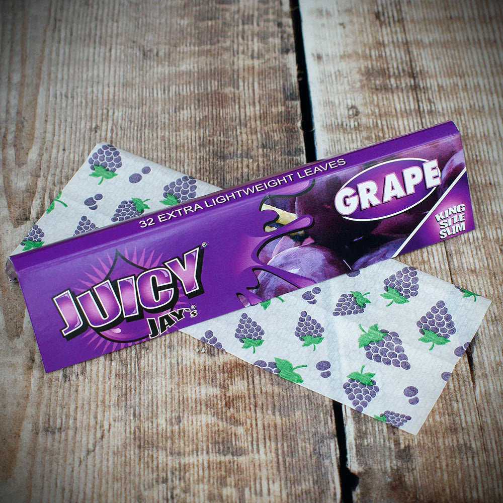 Juicy Jay's King Size Slim Rolling Papers - Grape